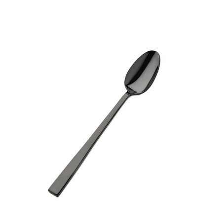 Bon Chef Roman, Ice Teaspoon, Mirror Finish, 18/10, 7.25" - Black , set of 12 S3702B